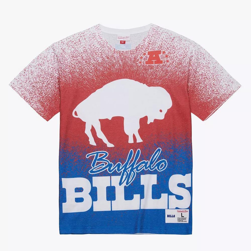 Men's Mitchell & Ness  White Buffalo Bills Team Burst Vintage Logo T-Shirt, Size: Small Product Image
