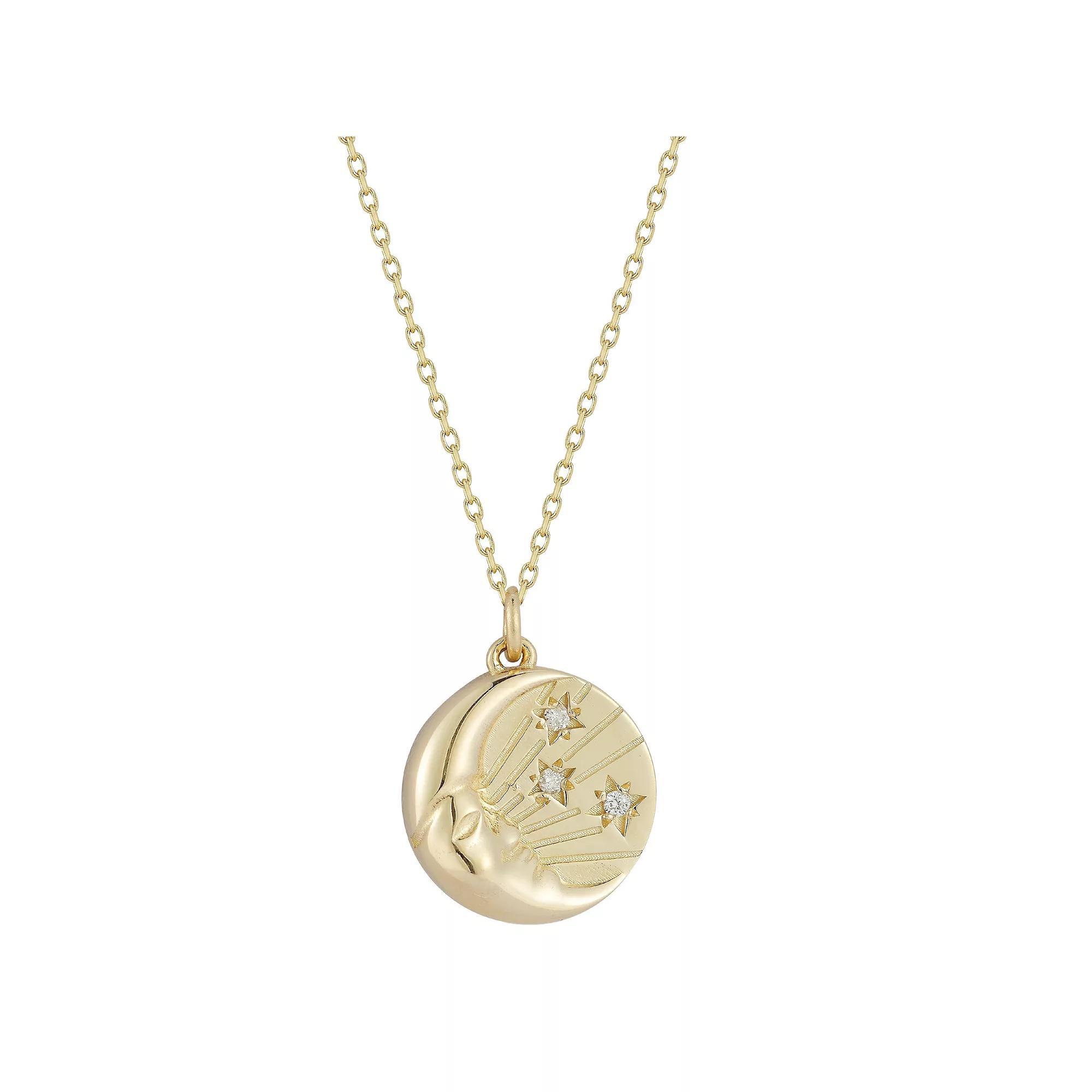LUMINOR GOLD 14k Gold Celestial Diamond Accent Necklace, Women's, Size: 17" Product Image