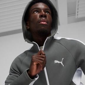PUMA EVOSTRIPE Full-Zip Men's Hoodie in Mineral Grey Product Image