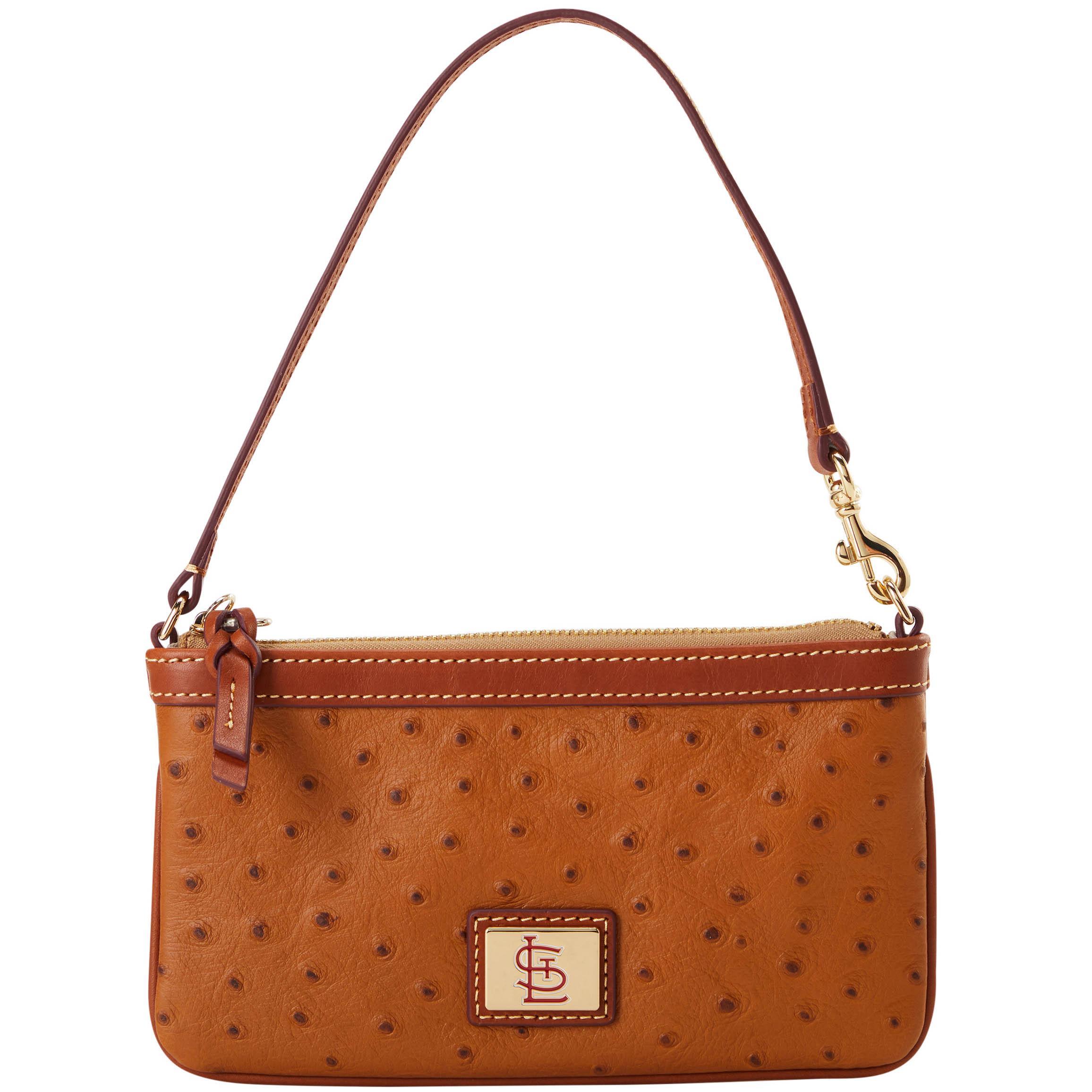 Dooney & Bourke Womens MLB Cardinals Large Slim Coated Cotton Wristlet in Caramel Product Image