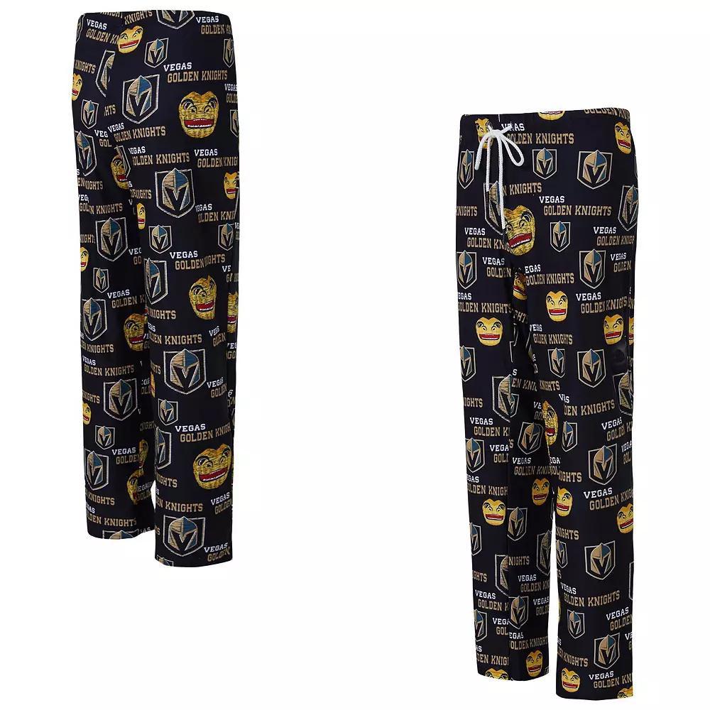 Women's Concepts Sport Black Vegas Golden Knights Zest Allover Print Knit Pants, Size: XL, Lvk Black Product Image