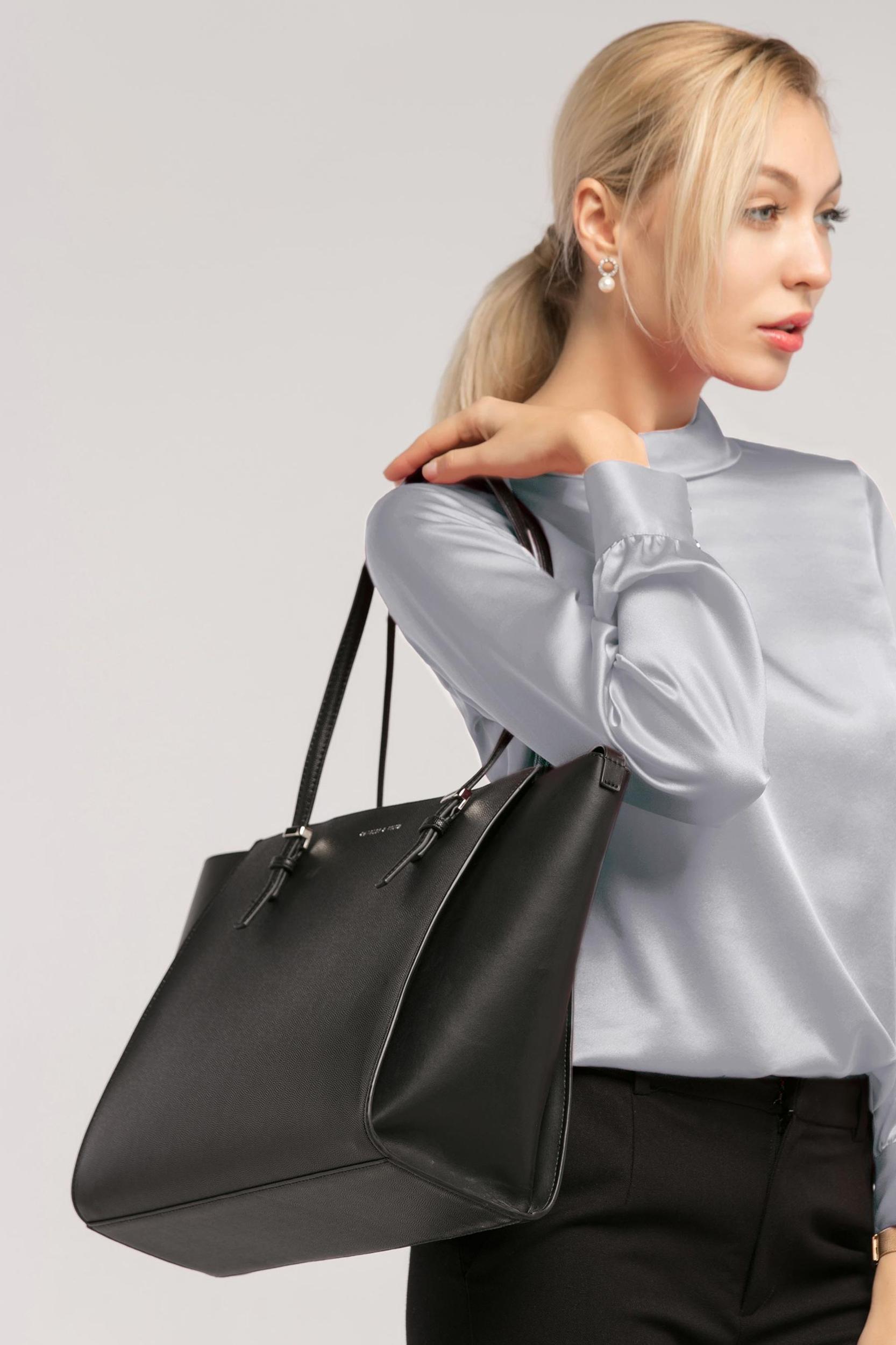 Stand Collar Long Sleeves  Silk Blouse Product Image