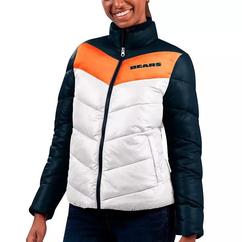 Women's G-III 4Her by Carl Banks  White/Navy Chicago Bears New Star Quilted Full-Zip Jacket, Size: Medium Product Image