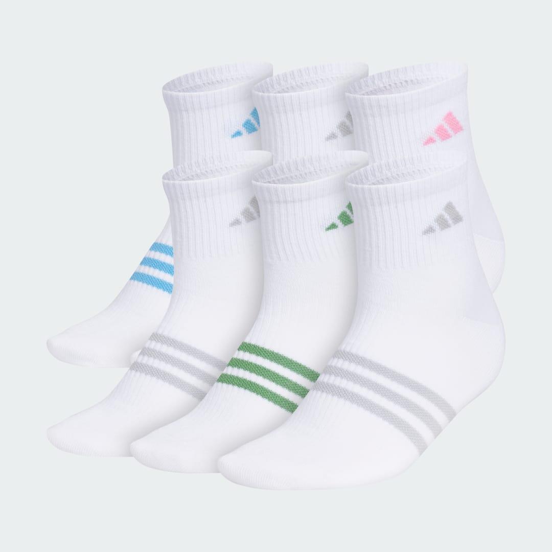 Women's adidas Superlite 3.0 6-Pack Quarter Socks, Size: 5-10, Gray Product Image