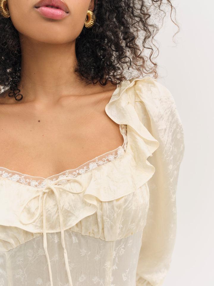Carla Jacquard Mini Dress — Ivory Product Image