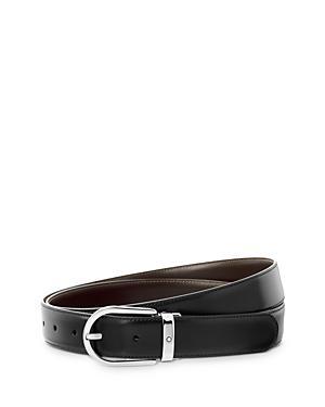 Mens Horseshoe Cut-to-Size Leather Buckle Belt Product Image