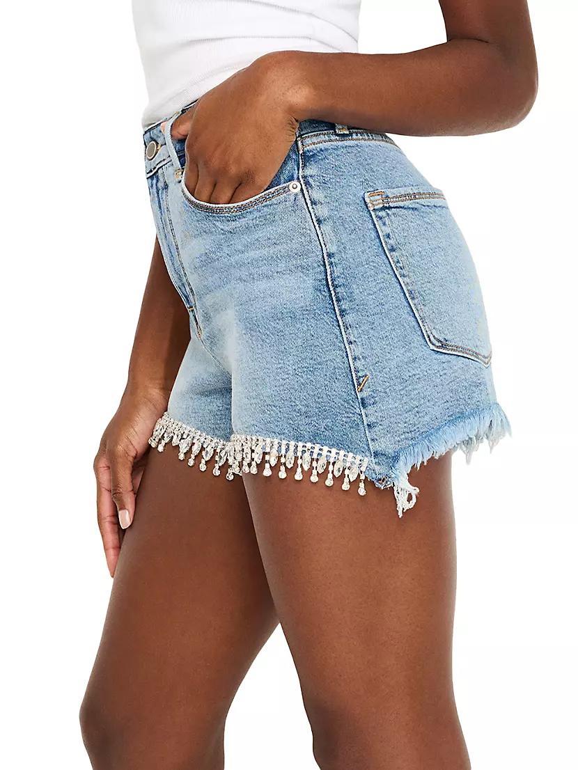 Bombshell Embellished Denim Shorts Product Image
