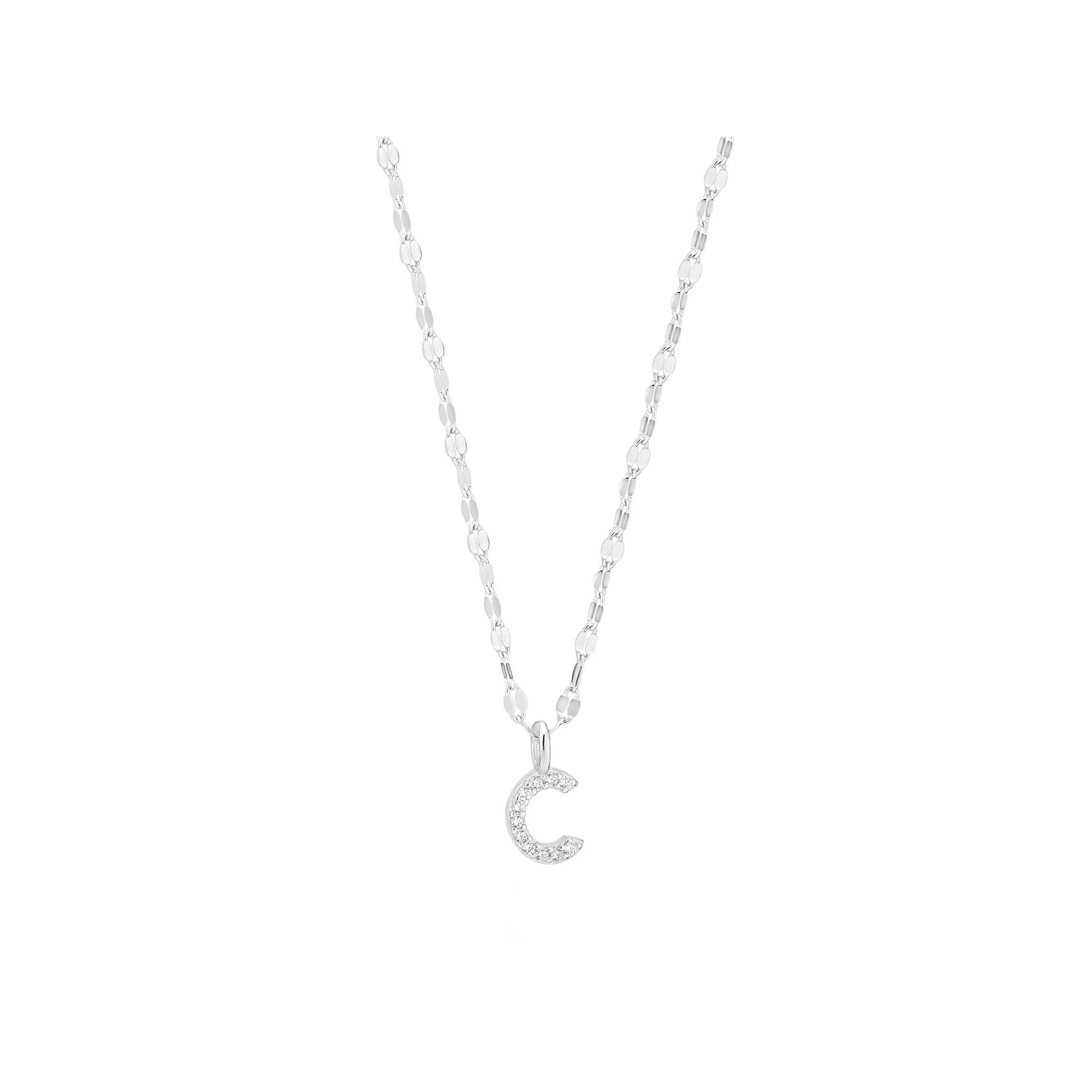 Judy Crowell Sterling Silver Cubic Zirconia Pave Mirror Chain Initial Necklace, Women's, Size: 18" Product Image