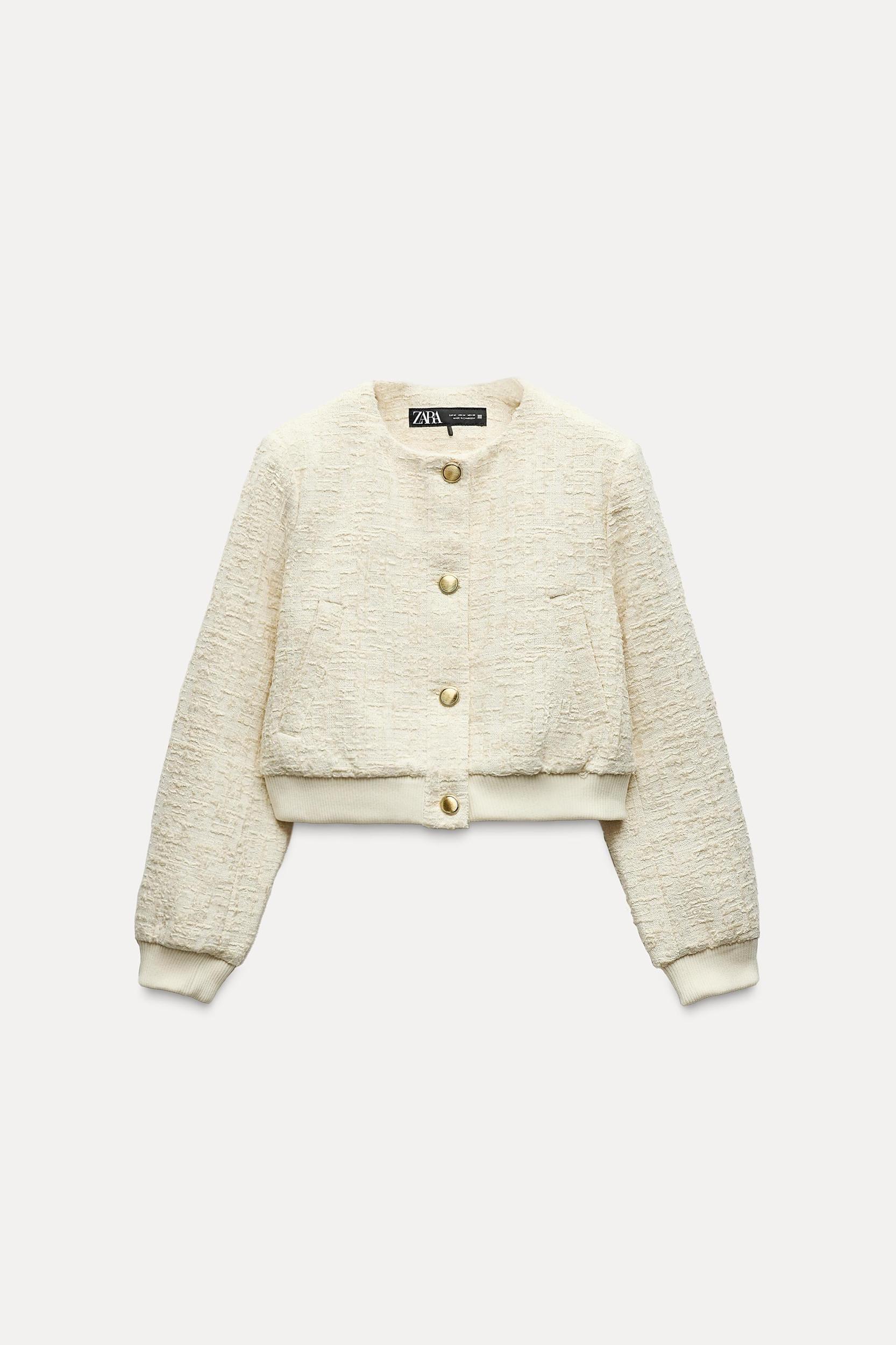 TEXTURED WEAVE BOMBER JACKET Product Image