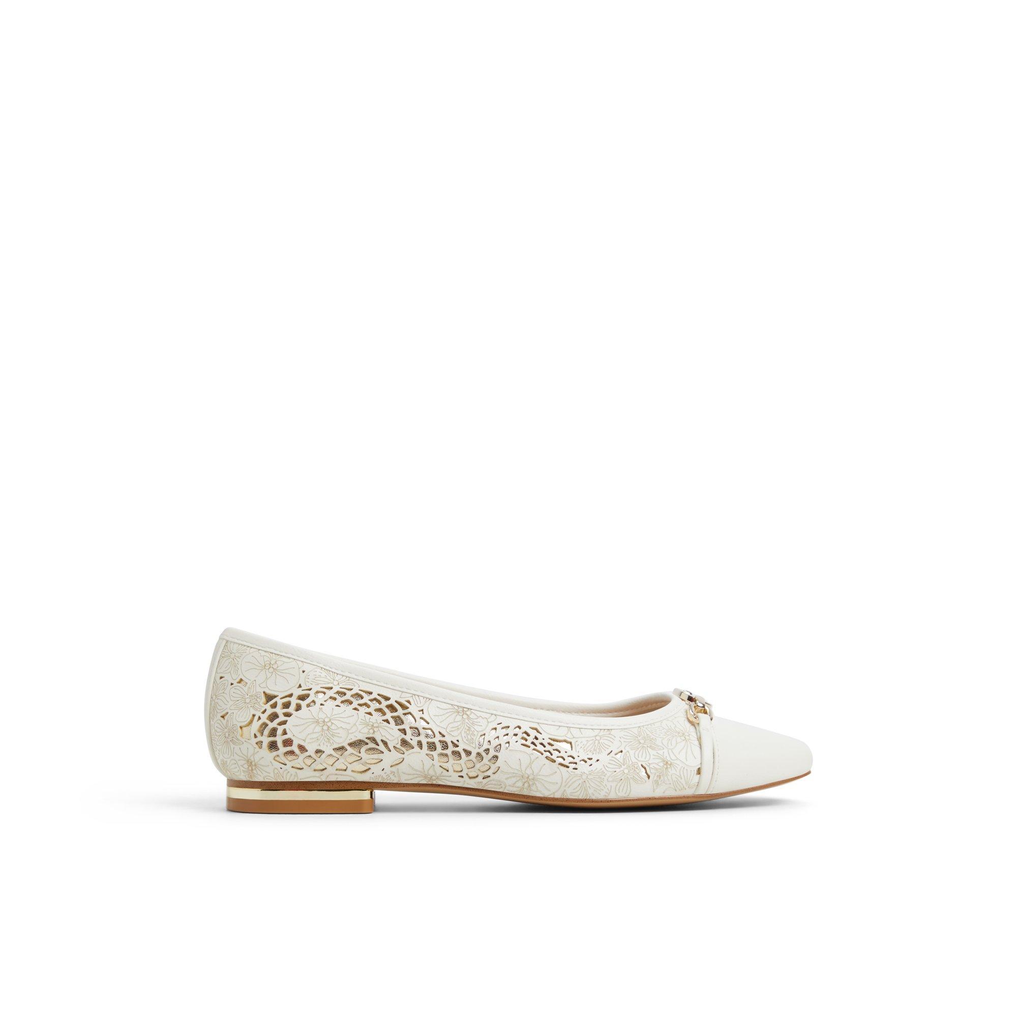ALDO Krishelle - Women's Ballerina - White/Multi Laser Cut, Size 10 Product Image