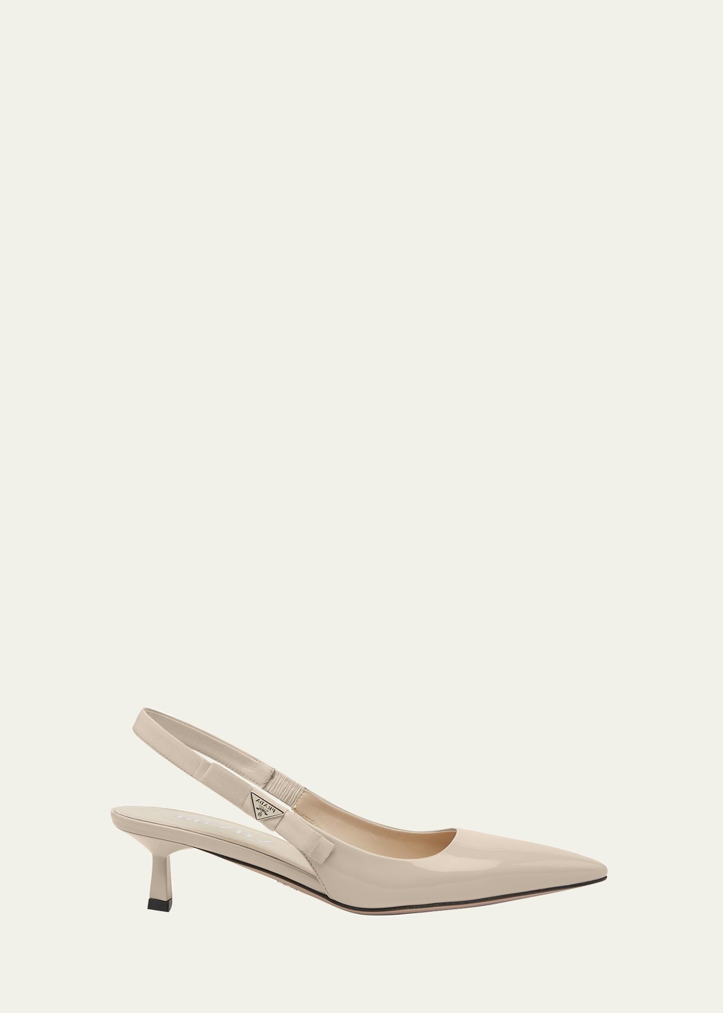Patent Bow Slingback Pumps Product Image