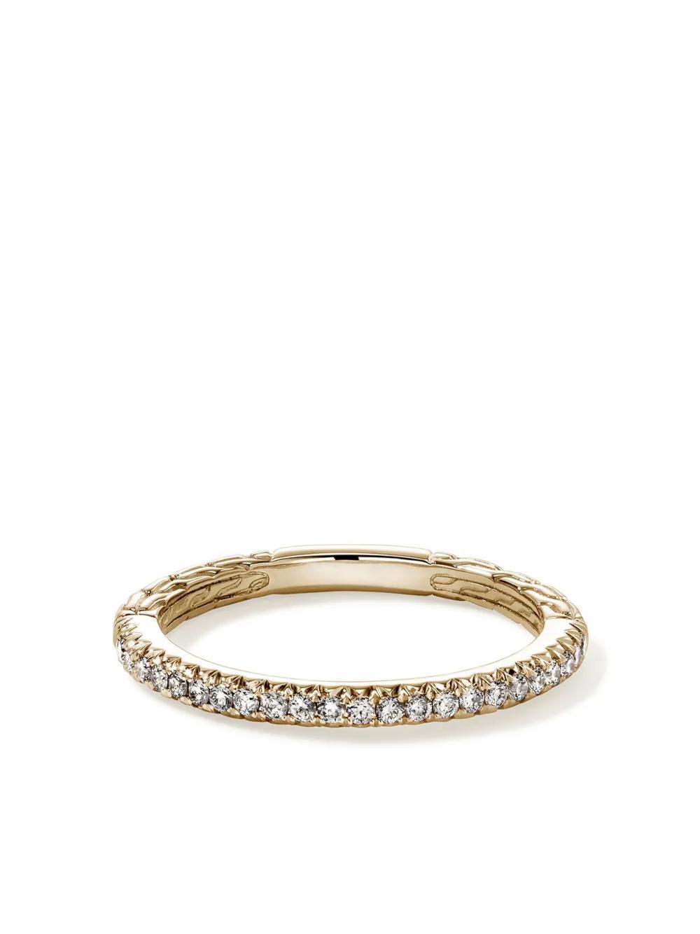 JOHN HARDY 14kt Yellow Gold Jh Essential Diamond Band Ring Product Image