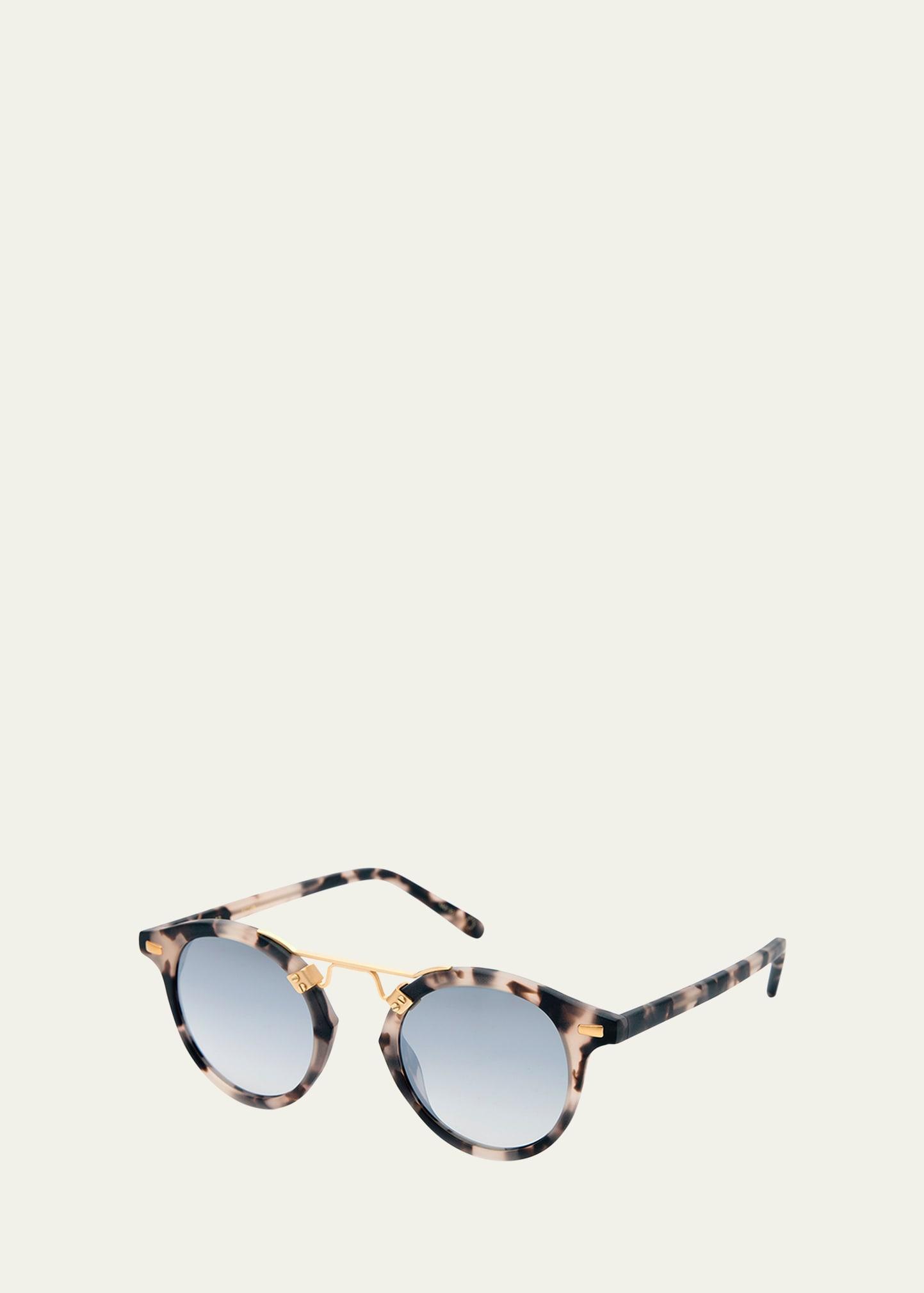 St. Louis Round Gradient Sunglasses, Rose/White Tortoise Product Image