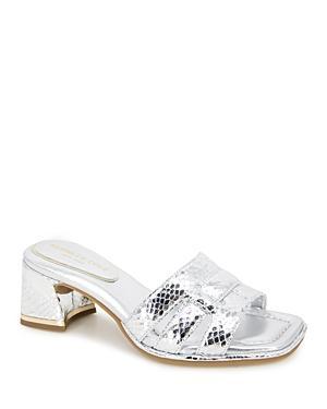 Kenneth Cole Womens Harper Slip On Woven High Heel Sandals Product Image