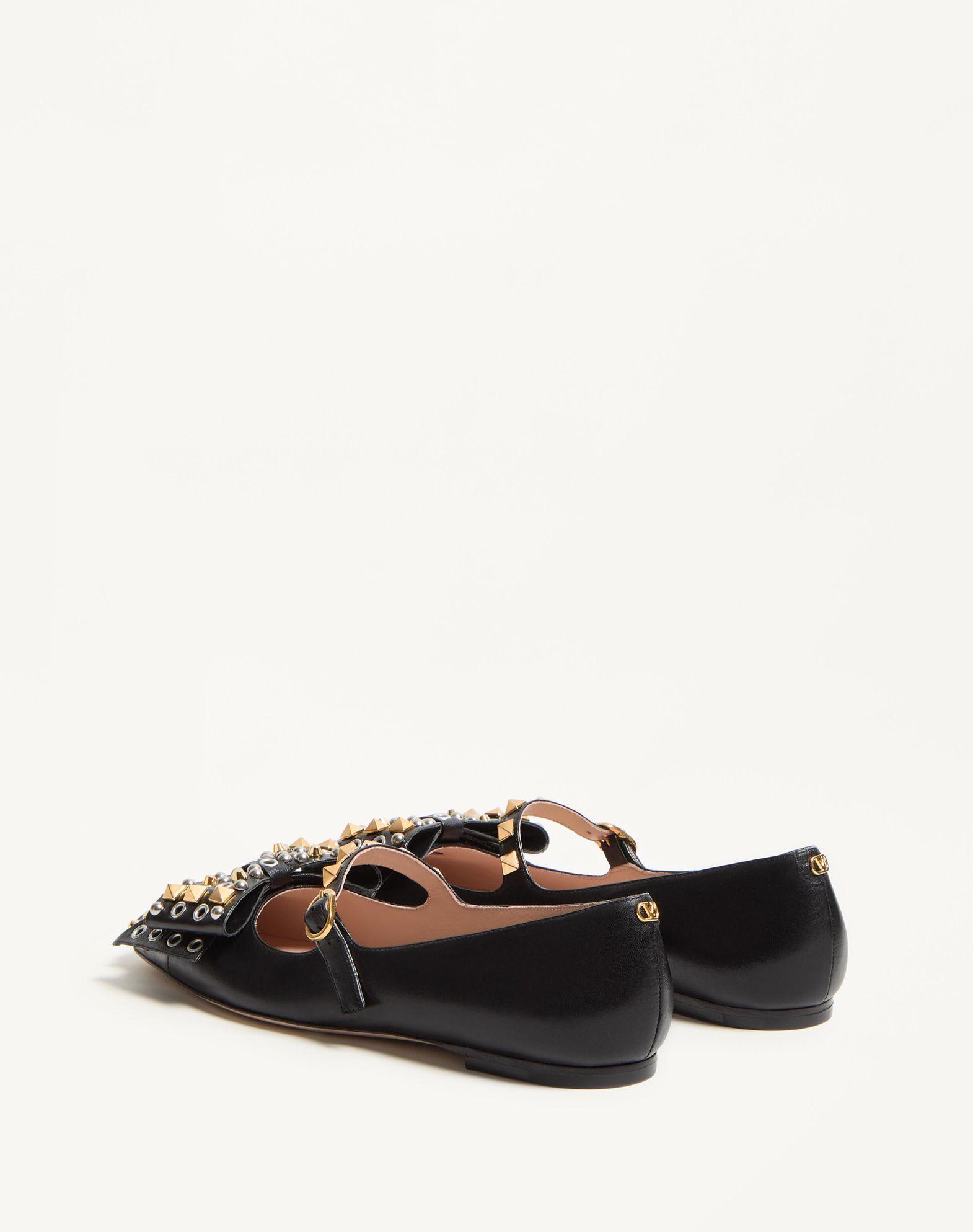 Mary-Jane Bowow Ballerina In Kidskin With Studs Product Image