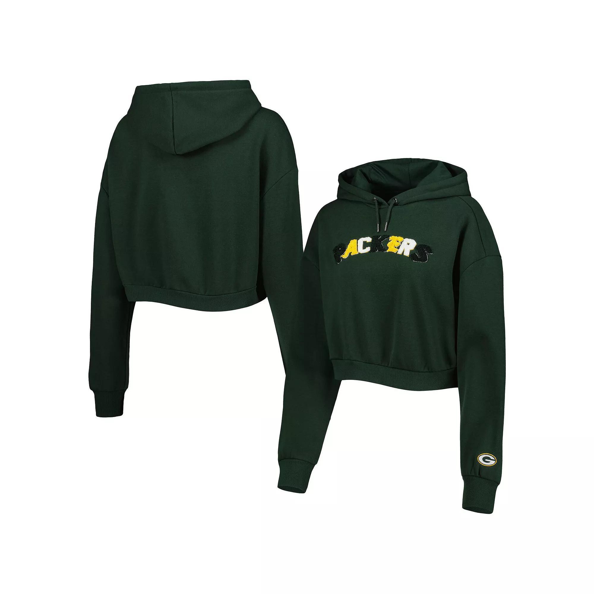 Women's The Wild Collective Green Green Bay Packers Cropped Pullover Hoodie, Size: 2XL Product Image