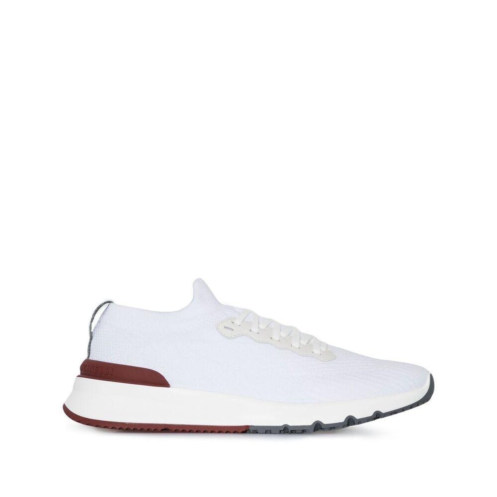 BRUNELLO CUCINELLI Cotton Knit Runners In White Product Image
