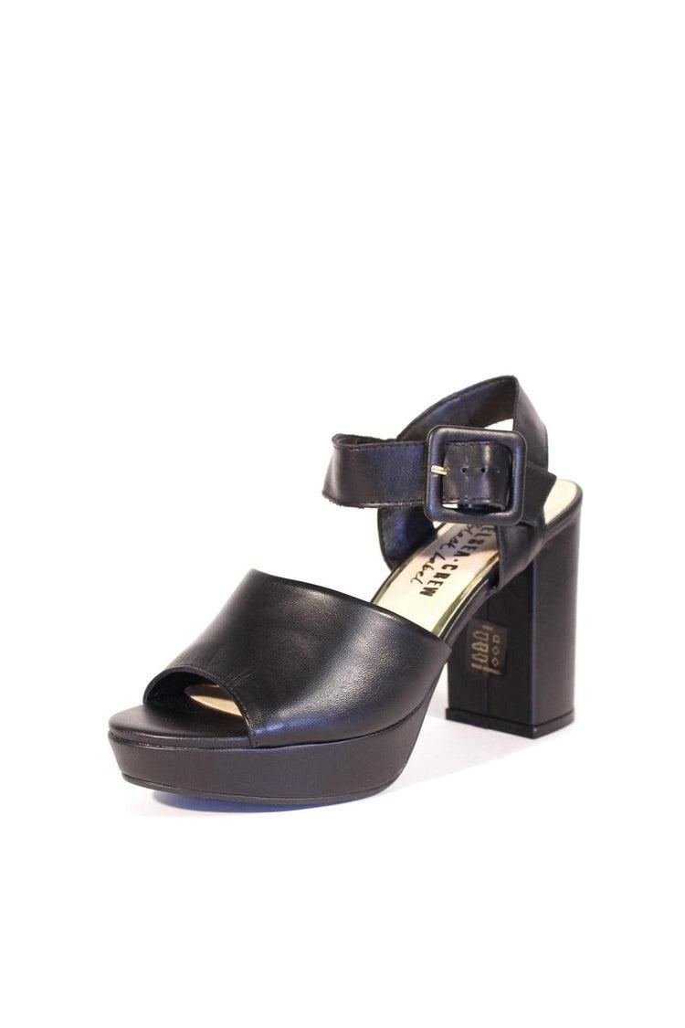 Rose Leather Platform Heels Product Image