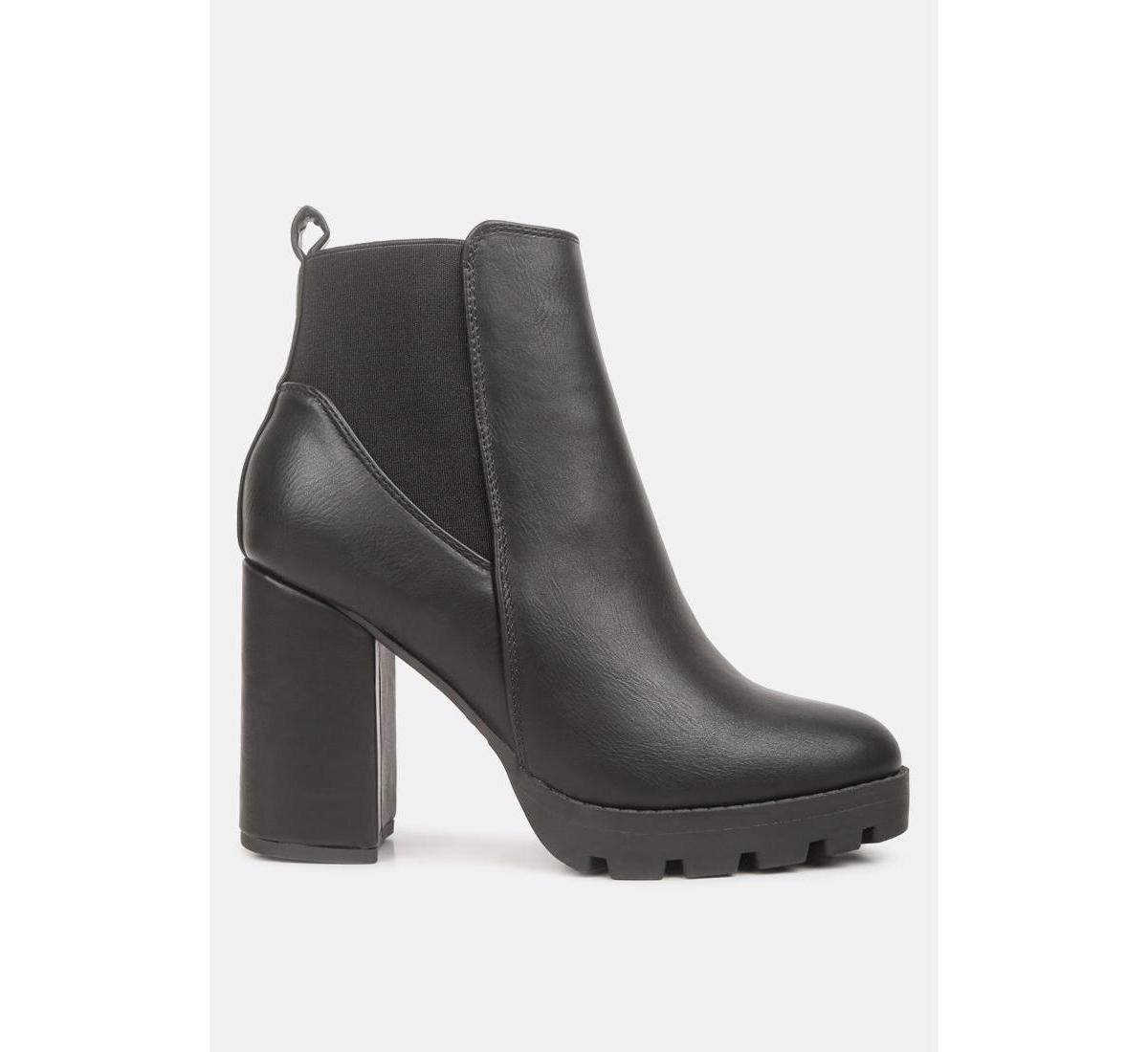 London Rag Bolt Women's Block Heel Chelsea Boots, Size: 7, Red Product Image