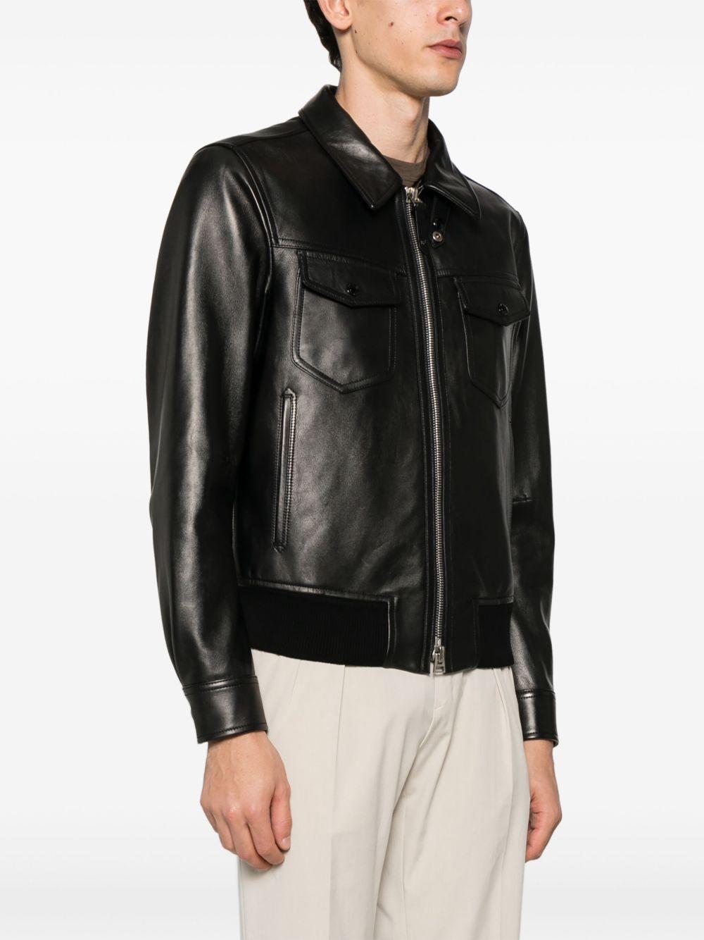 leather contrast jacket Product Image
