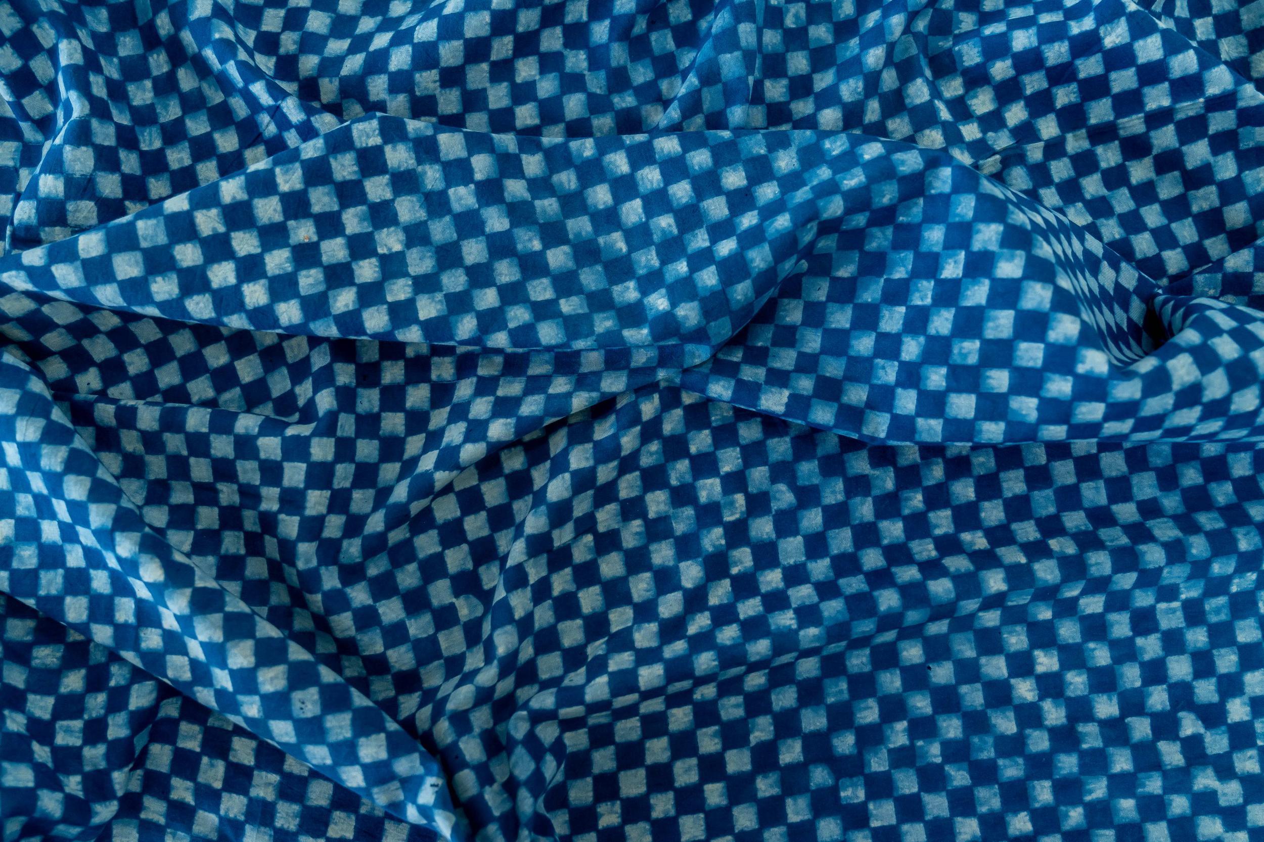 Block printed indigo skirt Product Image