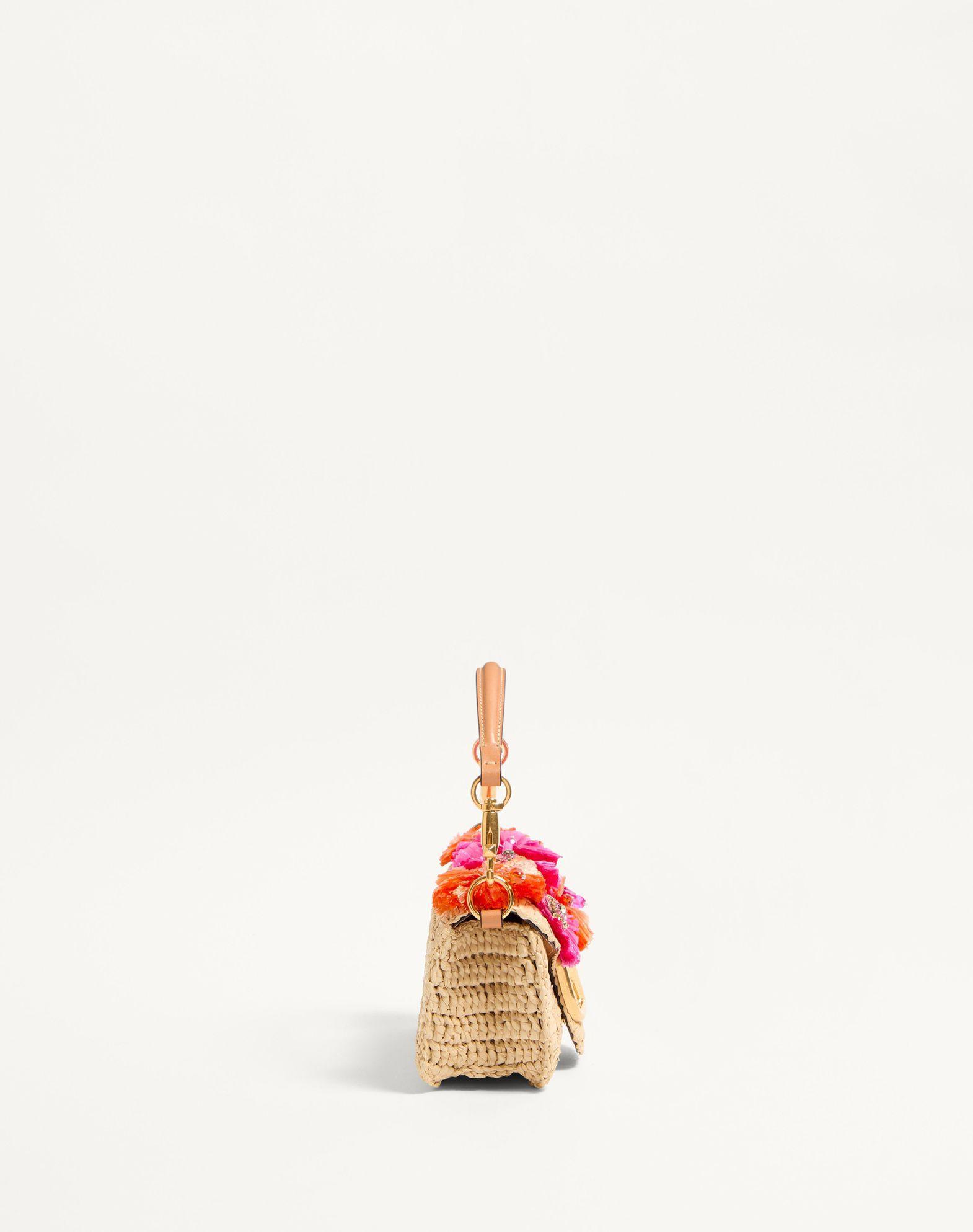 Valentino Garavani Locò Small Shoulder Bag In With Flowers And Beads Product Image
