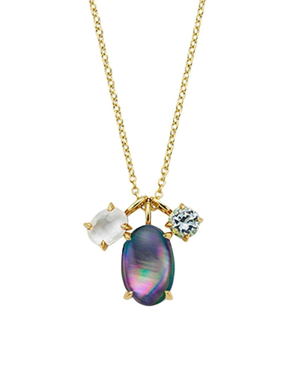 Womens Rock Candy 18K Yellow Gold & 3 Mixed-Stone Charm Necklace Product Image