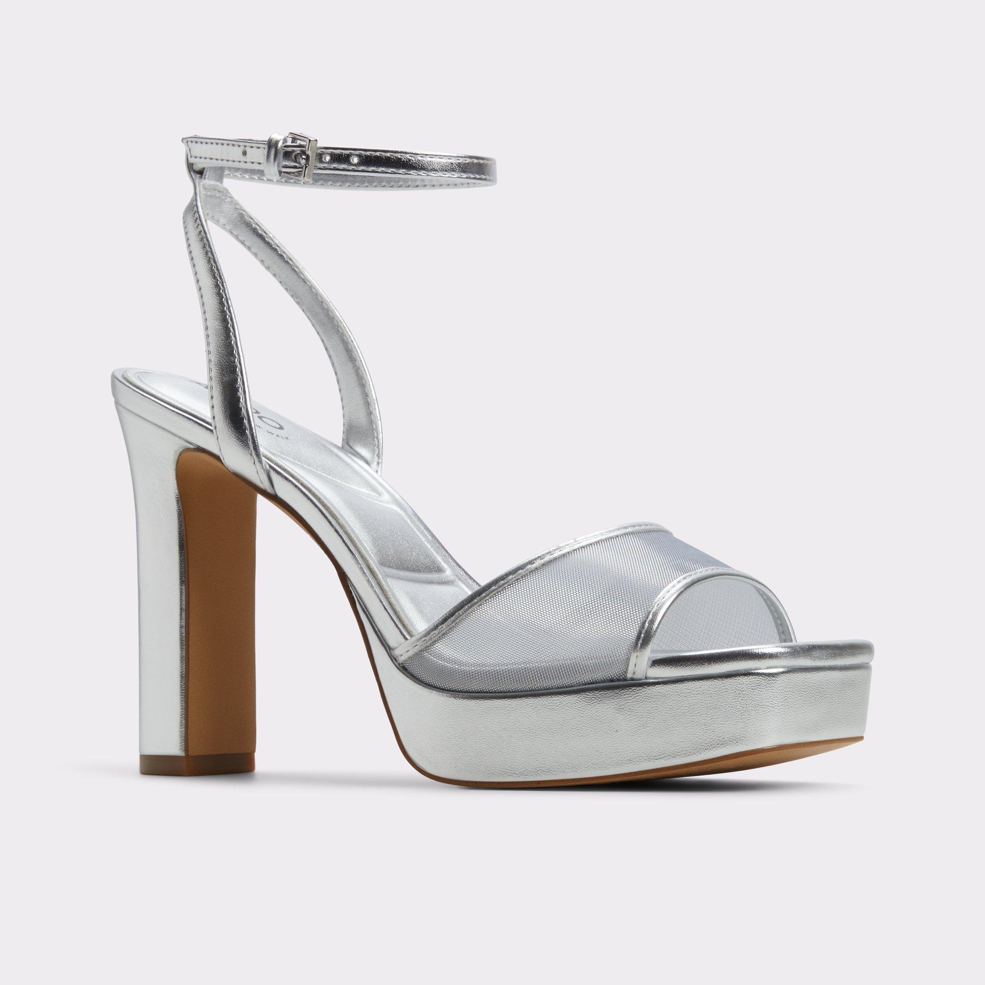 ALDO Chicglimmer - Women's Platform Sandal Sandals - Silver, Size 7.5 Product Image