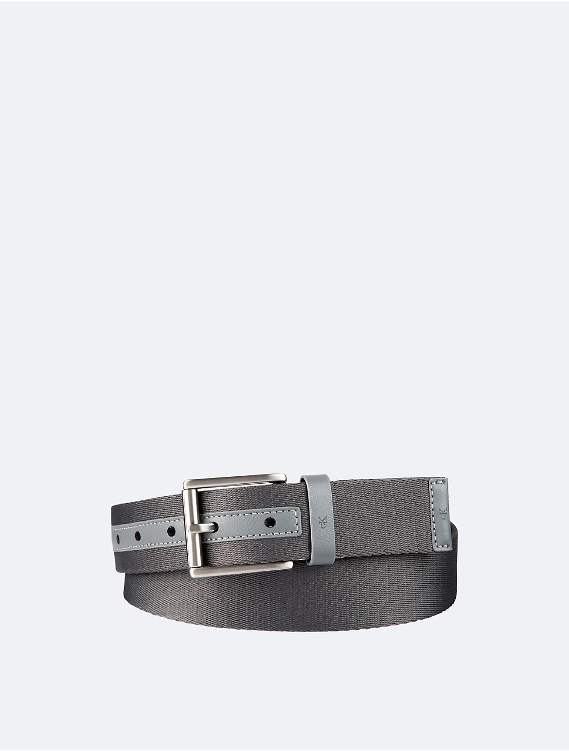 Calvin Klein Men's Tonal Fabric Belt - Black - S Product Image