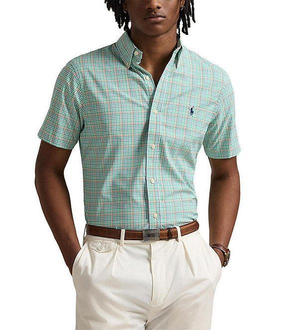 Polo Ralph Lauren Classic Fit Plaid Performance Stretch Short Sleeve Twill Woven Shirt Product Image