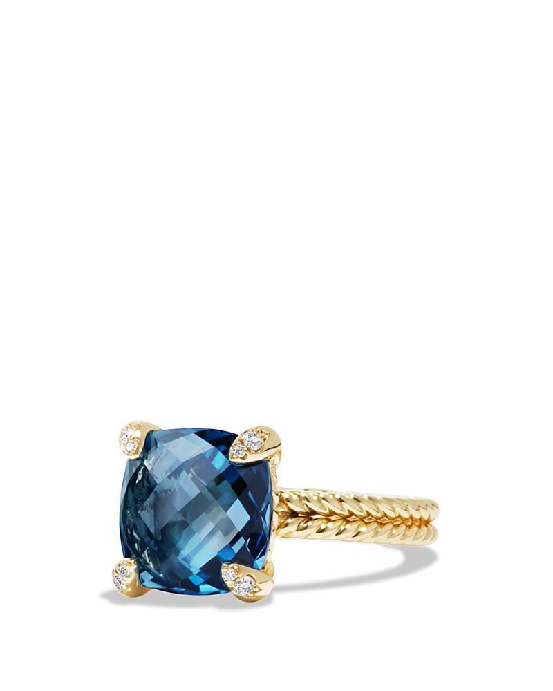 David Yurman 18K Yellow Gold Chatelaine Ring with Garnet & Diamonds Product Image