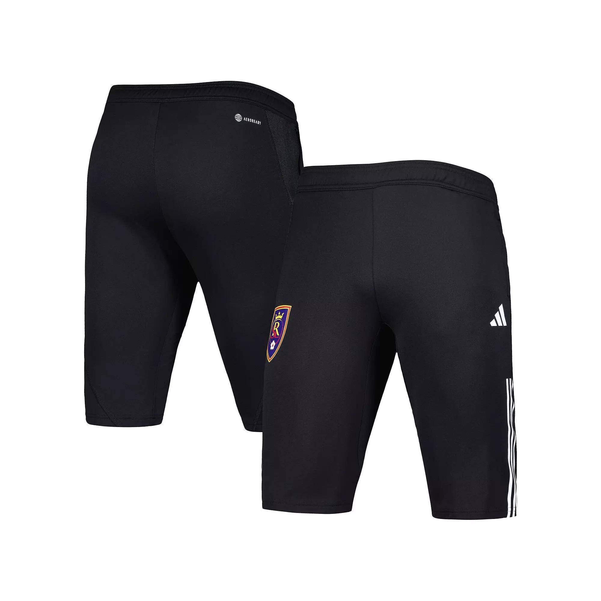 Men's adidas Black Real Salt Lake 2023 On-Field Training AEROREADY Half Pants, Size: Large, Slt Black Product Image