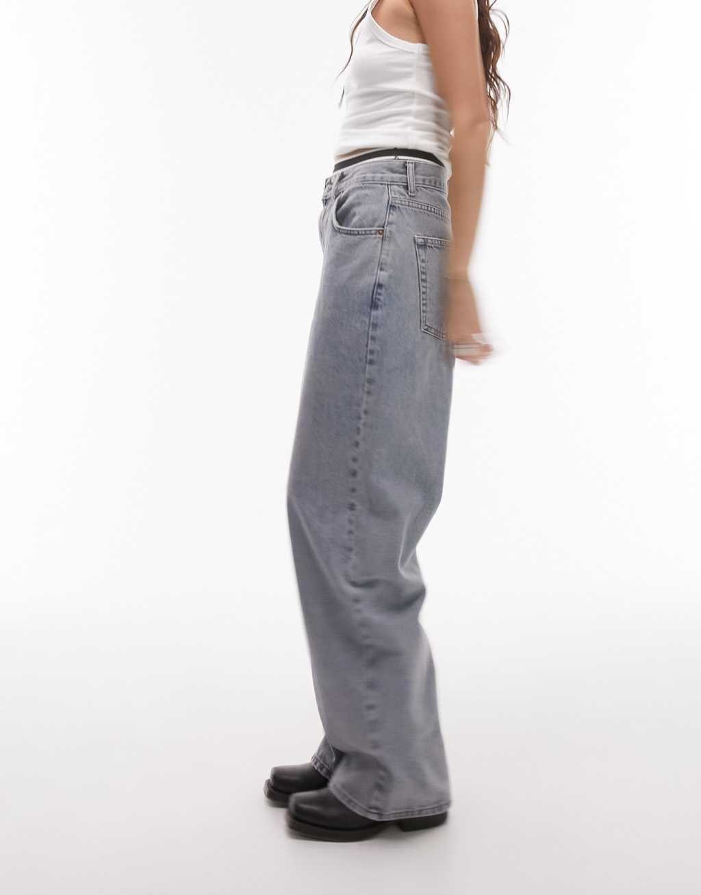 Topshop 90s straight jeans in dirty bleach Product Image