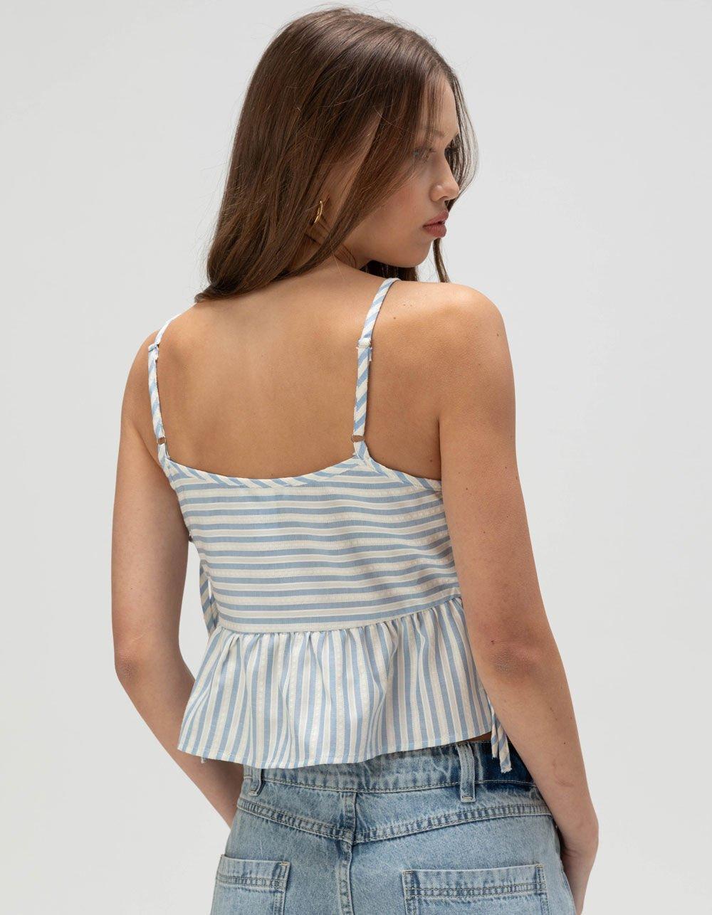 RSQ Womens Mixed Stripe Babydoll Cami - BLUE/WHT Product Image