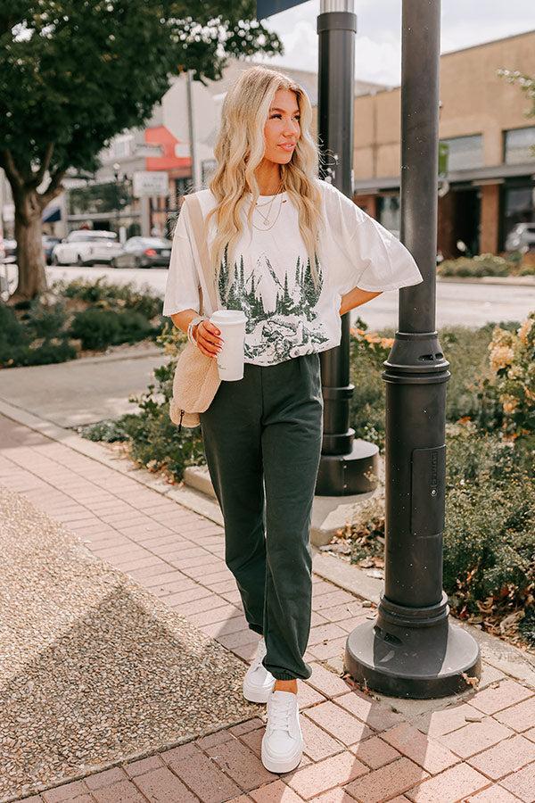 Mustang Mountain Distressed Oversized Graphic Tee Product Image