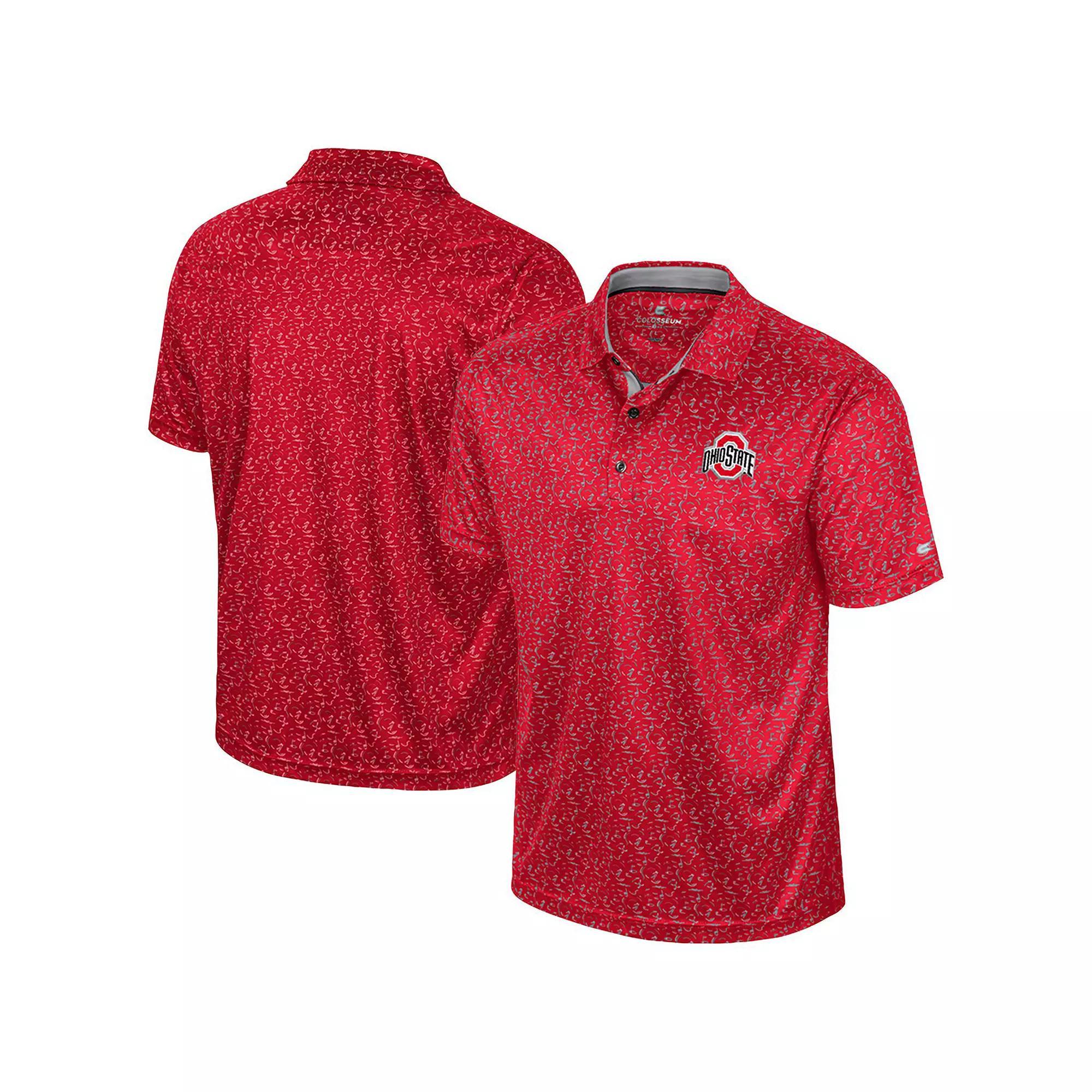 Men's Colosseum Maroon Mississippi State Bulldogs Sublimated Golf Polo, Size: XL, Mst Red Product Image