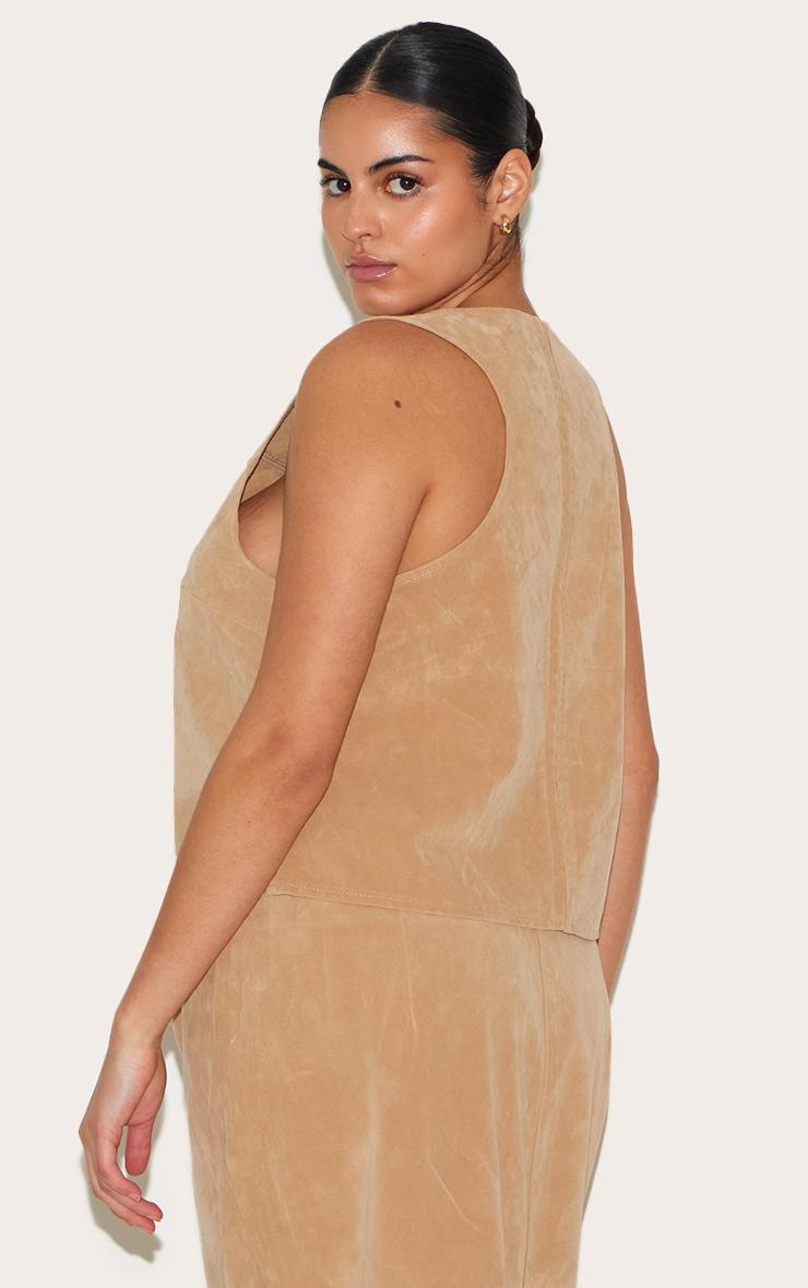 Plus Stone Faux Suede Shift Top Product Image