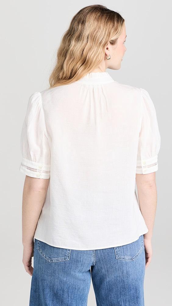FRAME Ruffle Collar Inset Lace Top | Shopbop Product Image