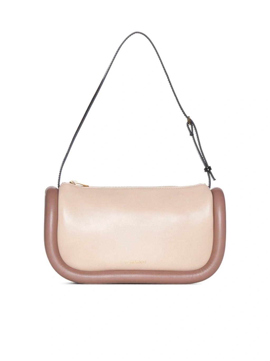 JW ANDERSON The Bumper Leather Shoulder Bag In Taupe Dark Taupe Product Image
