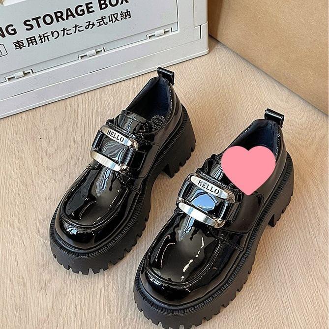 Platform Chunky Heel Loafers Product Image