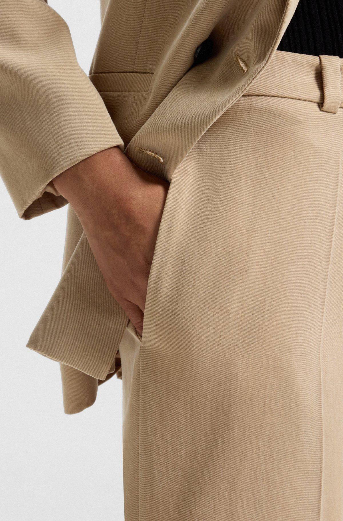 HUGO - Regular-fit trousers with wide leg - Light Beige Product Image