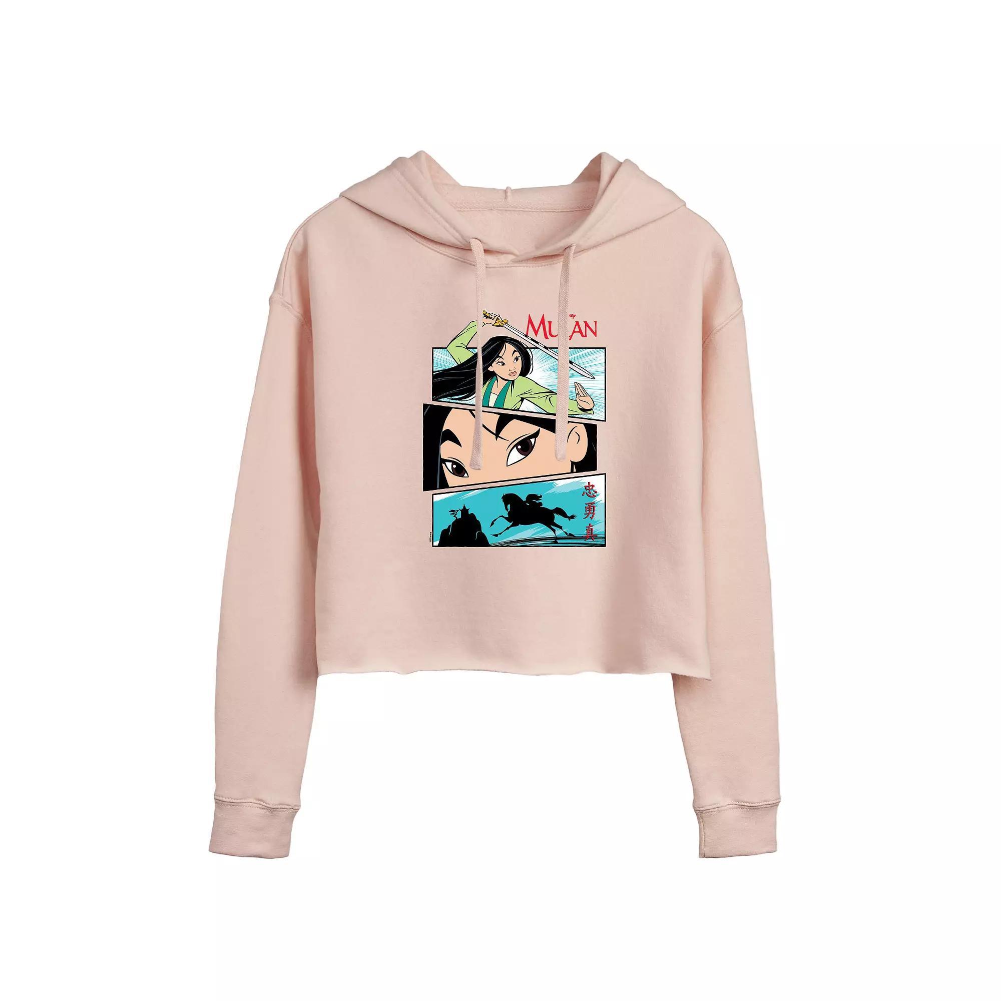 Disneys Mulan Womens Comic Cropped Hoodie, Girls Product Image