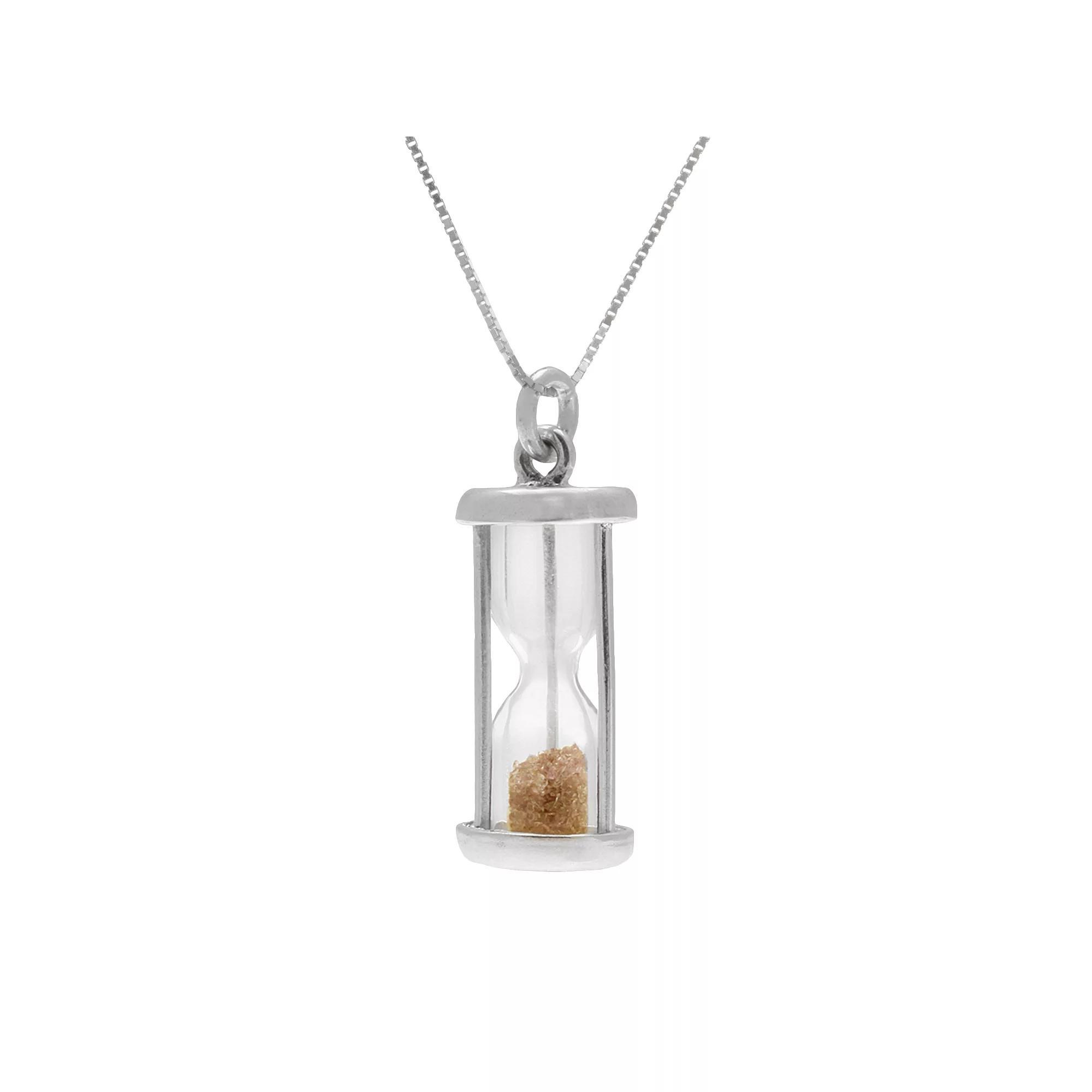 Sterling Silver Gemstone Hourglass Pendant, Women's, Size: 18", Citrine Product Image