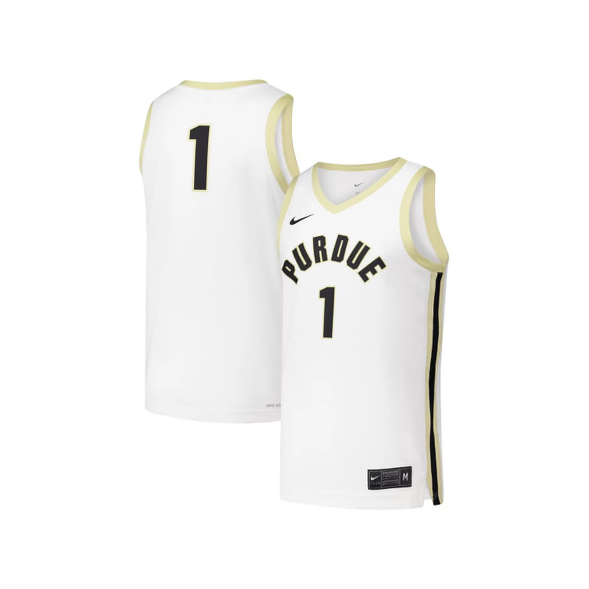 Men's Nike #1 White Purdue Boilermakers  Replica Basketball Jersey, Size: XL Product Image