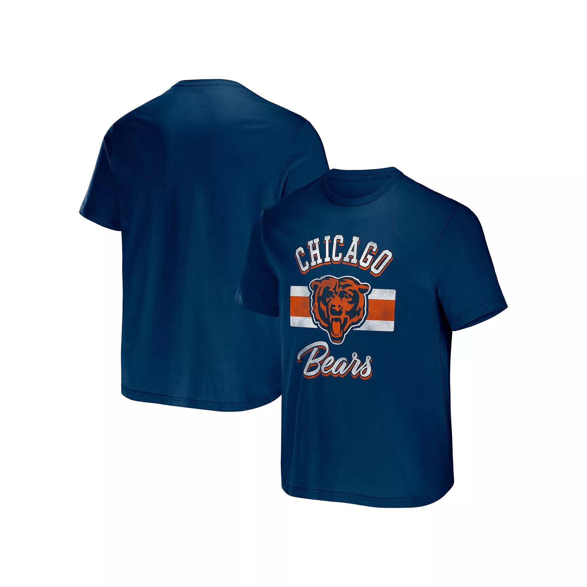 Men's NFL x Darius Rucker Collection by Fanatics Navy Chicago Bears Stripe T-Shirt, Size: Small, Blue Product Image