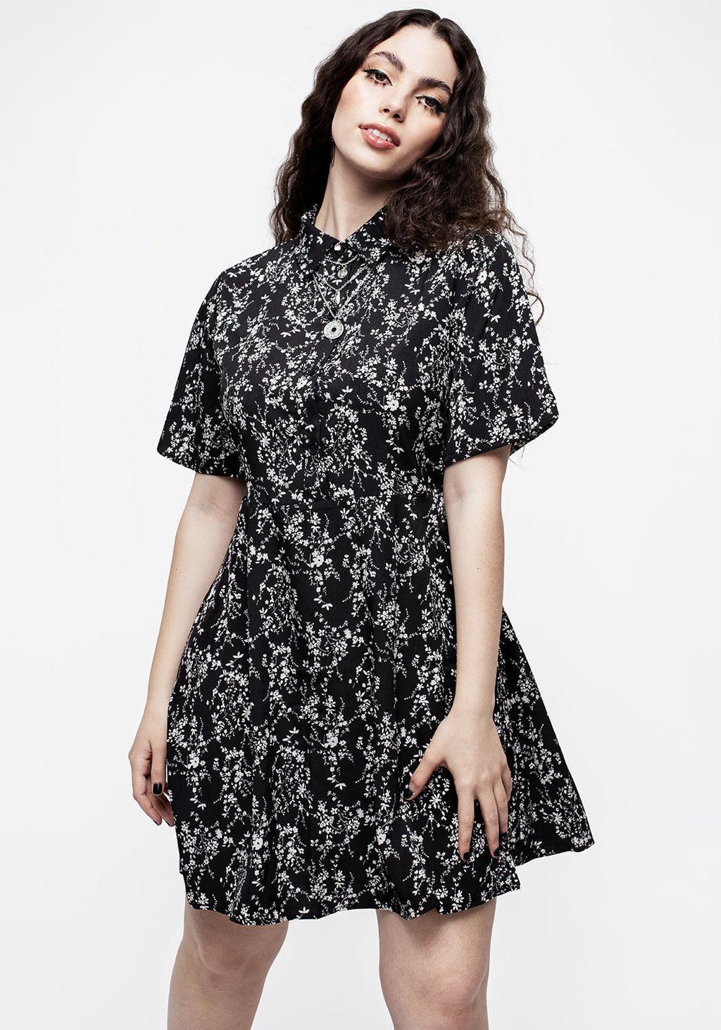 Naomi Floral Mini Shirt Dress Product Image