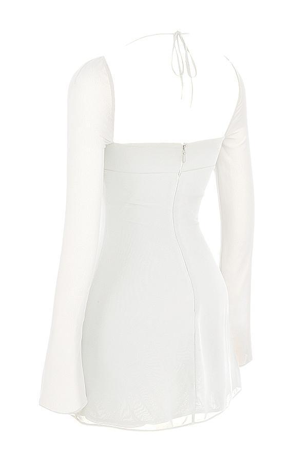 Babydoll  ivory chiffon halter mini dress Product Image