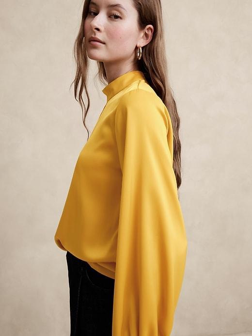 Keyhole Mock-Neck Blouse Product Image