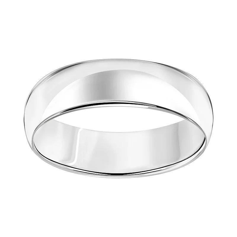 Women's 10KT WHITE GOLD 6MM LOW DOME BAND, Size: 10.50 Product Image