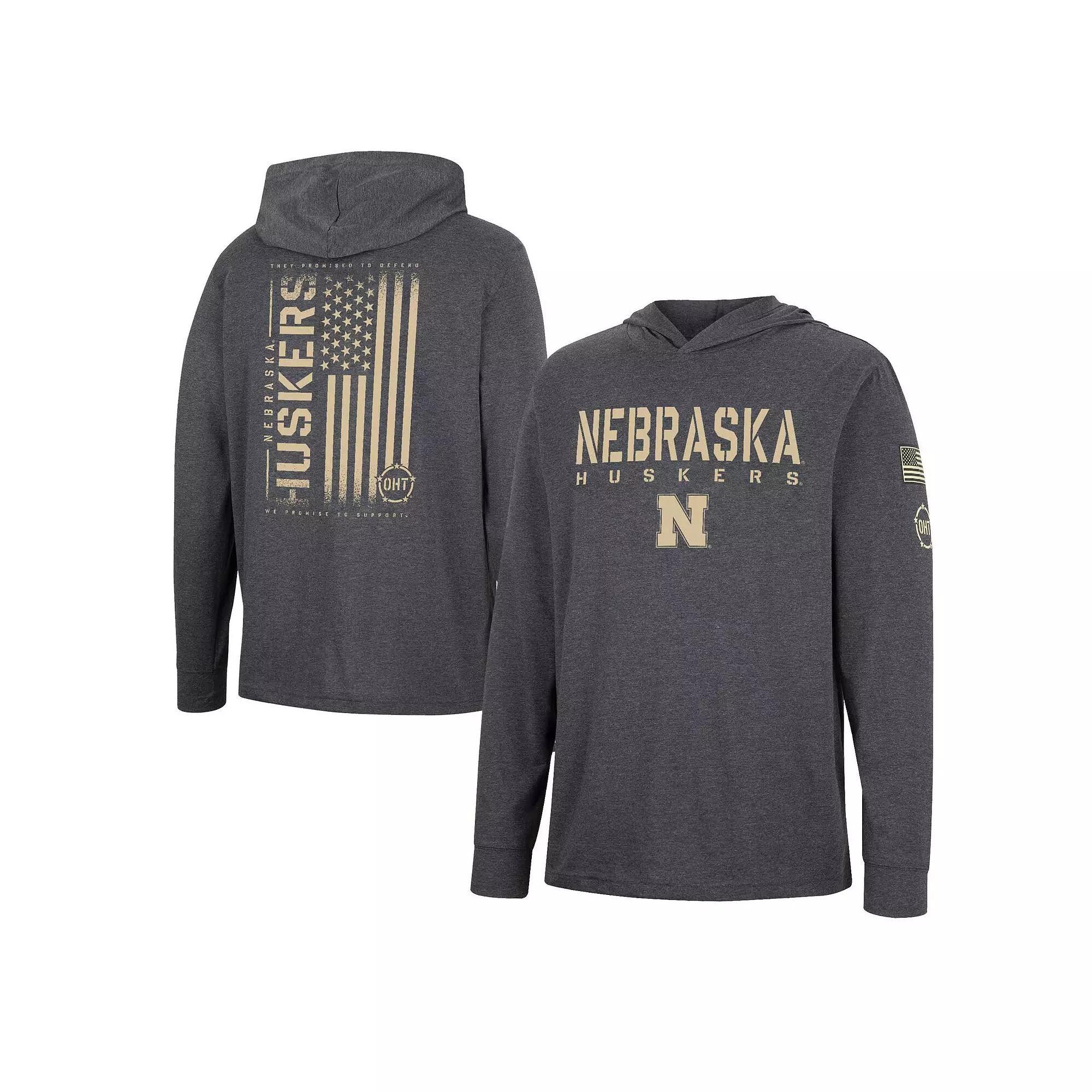 Men's Colosseum Heather Black Florida Gators Team OHT Military Appreciation Long Sleeve Hoodie T-Shirt, Size: Large, Charco Product Image